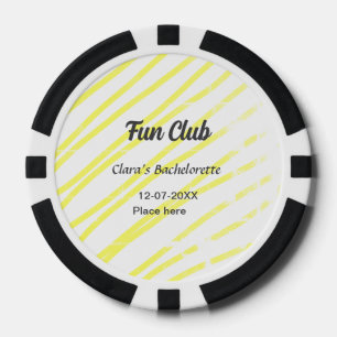Junggesellinnen-Abschiedsparty Gelbe Linien Hinter Pokerchips