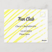 Junggesellinnen-Abschiedsparty Gelbe Linien Hinter Postkarte (Rückseite)