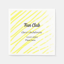 Junggesellinnen-Abschiedsparty gelbe Linien Hinter Serviette