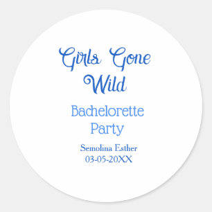 Junggesellinnen-Abschiedsparty Girls Gone Wild bla Runder Aufkleber