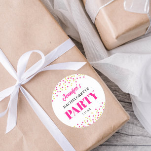 Junggesellinnen-Abschiedsparty Glam Rosa Gold Punk Runder Aufkleber