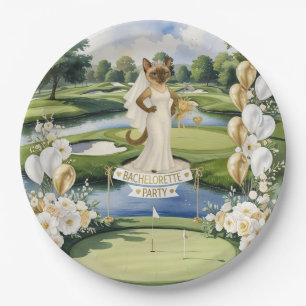 Junggesellinnen-Abschiedsparty GOLF für Katzenlieb Pappteller
