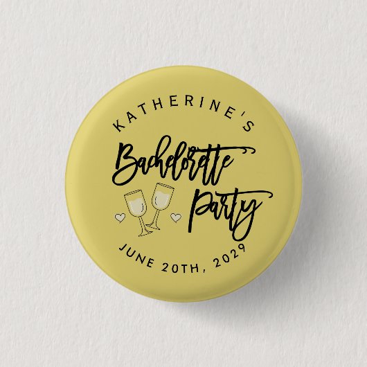 Junggesellinnen-Abschiedsparty Insel Citrus Gelbe Button (Vorderseite)