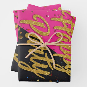 Junggesellinnen-Abschiedsparty-Konfetti-Einladung Geschenkpapier Set