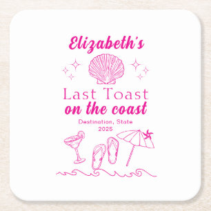Junggesellinnen-Abschiedsparty Letzter Toast an de Rechteckiger Pappuntersetzer