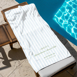 Junggesellinnen-Abschiedsparty mit blauen Streifen Strandtuch