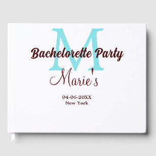 Junggesellinnen-Abschiedsparty-Monogramm Name Datu Gästebuch