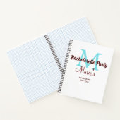 Junggesellinnen-Abschiedsparty-Monogramm Name Datu Notizblock (Innenseite)