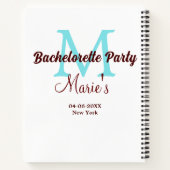 Junggesellinnen-Abschiedsparty-Monogramm Name Datu Notizblock (Rückseite)
