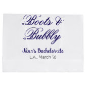 Junggesellinnen-Abschiedsparty Name Boots & Bubble Große Geschenktüte (Rückseite)