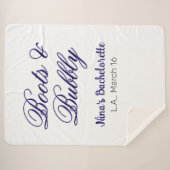 Junggesellinnen-Abschiedsparty-Name Boots & Bubble Sherpadecke (Vorderseite (Horizontal))