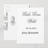 Junggesellinnen-Abschiedsparty Name Datum Braut Postkarte (Vorne/Hinten)