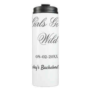 Junggesellinnen-Abschiedsparty Name Datum Braut Thermosbecher