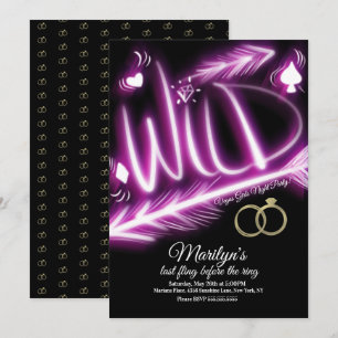 Junggesellinnen-Abschiedsparty Neon Wild Vegas Mäd Einladung