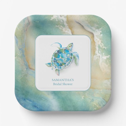Junggesellinnen-Abschiedsparty-Papier-Teller Aquar Pappteller (Vorderseite)