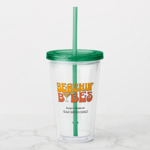 Junggesellinnen-Abschiedsparty Retro Beach-Babes Acryltrinkbecher