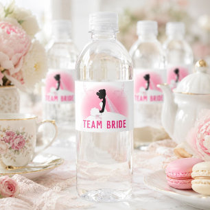 Junggesellinnen-Abschiedsparty Rosa Silhouette Tea Wasserflaschenetikett
