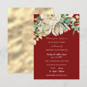 Junggesellinnen-Abschiedsparty Rose Bemalte Floral Einladung