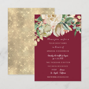Junggesellinnen-Abschiedsparty Rose Bemalte Floral Einladung