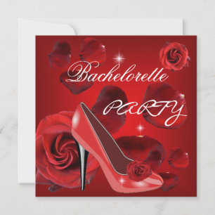 Junggesellinnen-Abschiedsparty rote Rosen High Hee Einladung