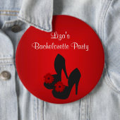 Junggesellinnen-Abschiedsparty Roter schwarzer Sch Button (Beispiel)