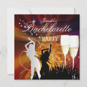 Junggesellinnen-Abschiedsparty Schwarz Gold Weiß C Einladung