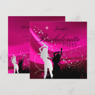 Junggesellinnen-Abschiedsparty Schwarz Pink Weiß S Einladung