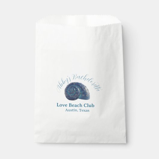 Junggesellinnen-Abschiedsparty Strandclub blaue Me Geschenktütchen (Vorderseite)