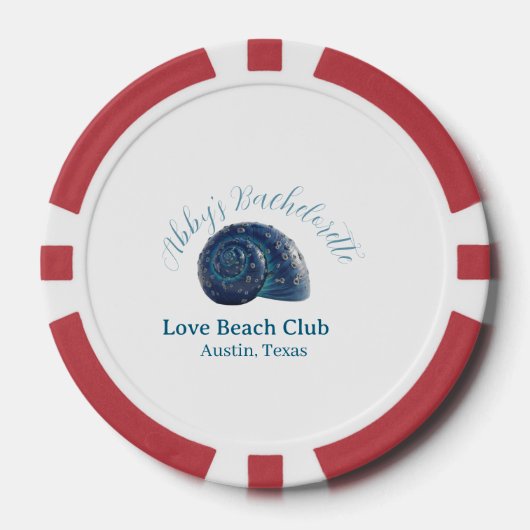Junggesellinnen-Abschiedsparty Strandclub blaue Me Pokerchips (Vorderseite)
