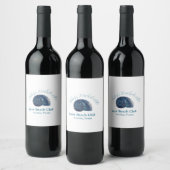 Junggesellinnen-Abschiedsparty Strandclub blauer M Weinetikett (Flaschen)