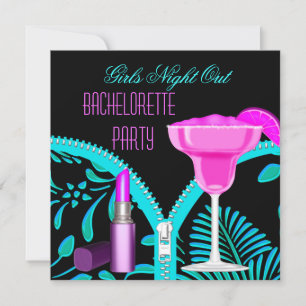 Junggesellinnen Abschiedsparty Teal Hot Pink Einladung
