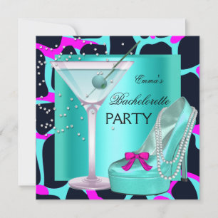 Junggesellinnen-Abschiedsparty Wild Hot Pink Türki Einladung