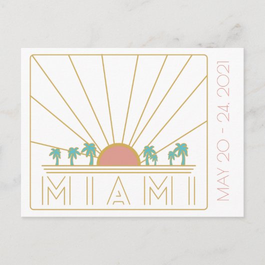 Junggesellinnen-Abschiedspostkarte aus Miami Postkarte (Vorderseite)