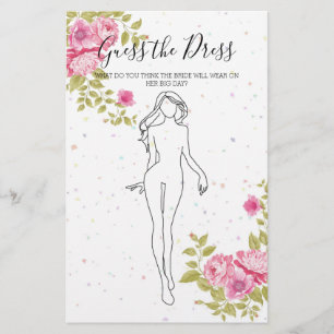 Junggesellinnen-Abschiedsspiel Rosa Floral Errate Flyer