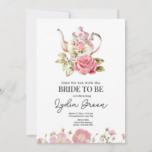 Junggesellinnen-Abschiedstee-Party Teezeit mit der Einladung
