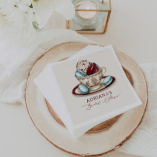 Junggesellinnen-Abschiedsteeparty-Macarons Serviette