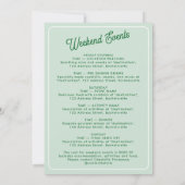 Junggesellinnen-Abschiedstour Itinerary Bach-Woche Einladung (Rückseite)