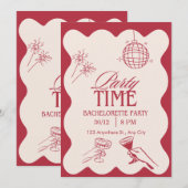 Junggesellinnen-Abschiedswochenende-Einladung für  Einladung (Vorne/Hinten)