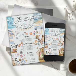 Junggesellinnen-Abschiedswochenende-Reiseplan Einladung