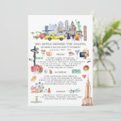 Junggesellinnen-Abschiedswochenende Reiseplan | Ne Einladung (Stehend Vorderseite)