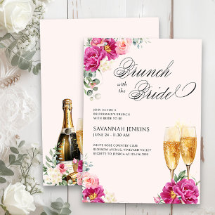 Junggesellinnen-Brunchen mit der Braut Rosé-Sekt Einladung