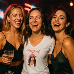 Junggesellinnen-Cowgirl-T-Shirt T-Shirt