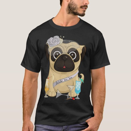 Junggesellinnen-Mops T-Shirt (Vorderseite)
