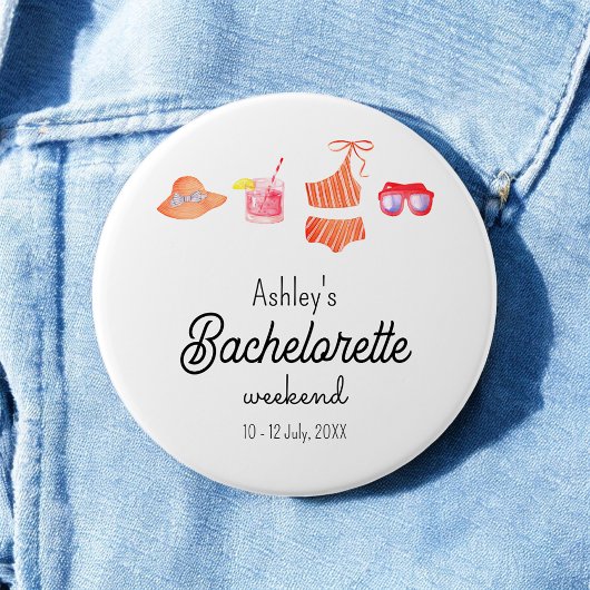 Junggesellinnen-Strand-Bikini-Wochenende Button