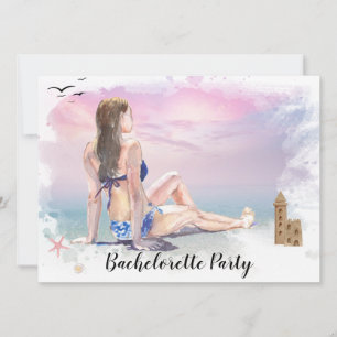 **Junggesellinnen-Strandwochenende-Party-QR Einladung