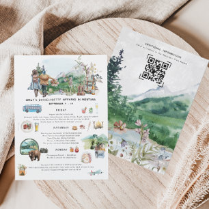 Junggesellinnen-Wochenende-Reiseplan Bergwald Einladung