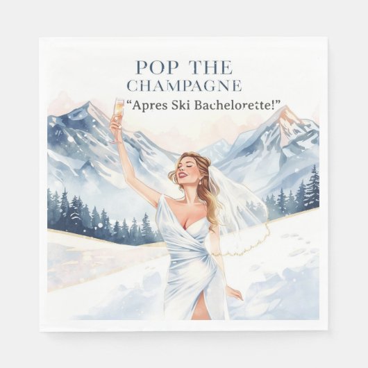 Junggesellinnen-Wochenende Skibridge am Hang Serviette (Vorderseite)