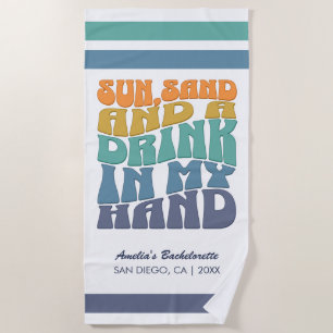 Junggesellinnenabschied am Strand Groovy Retro Bra Strandtuch