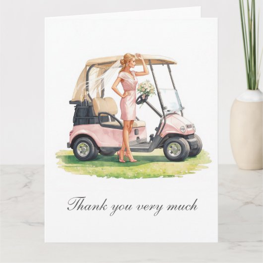 Junggesellinnenabschied auf dem Golfplatz Dankeskarte (Vorderseite)