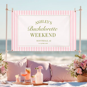 Junggesellinnenabschied-Banner mit rosa Streifen Banner